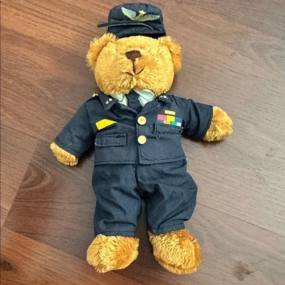 Vintage Charming Plush Bear in Navy Outfit - Picture 1 of 2
